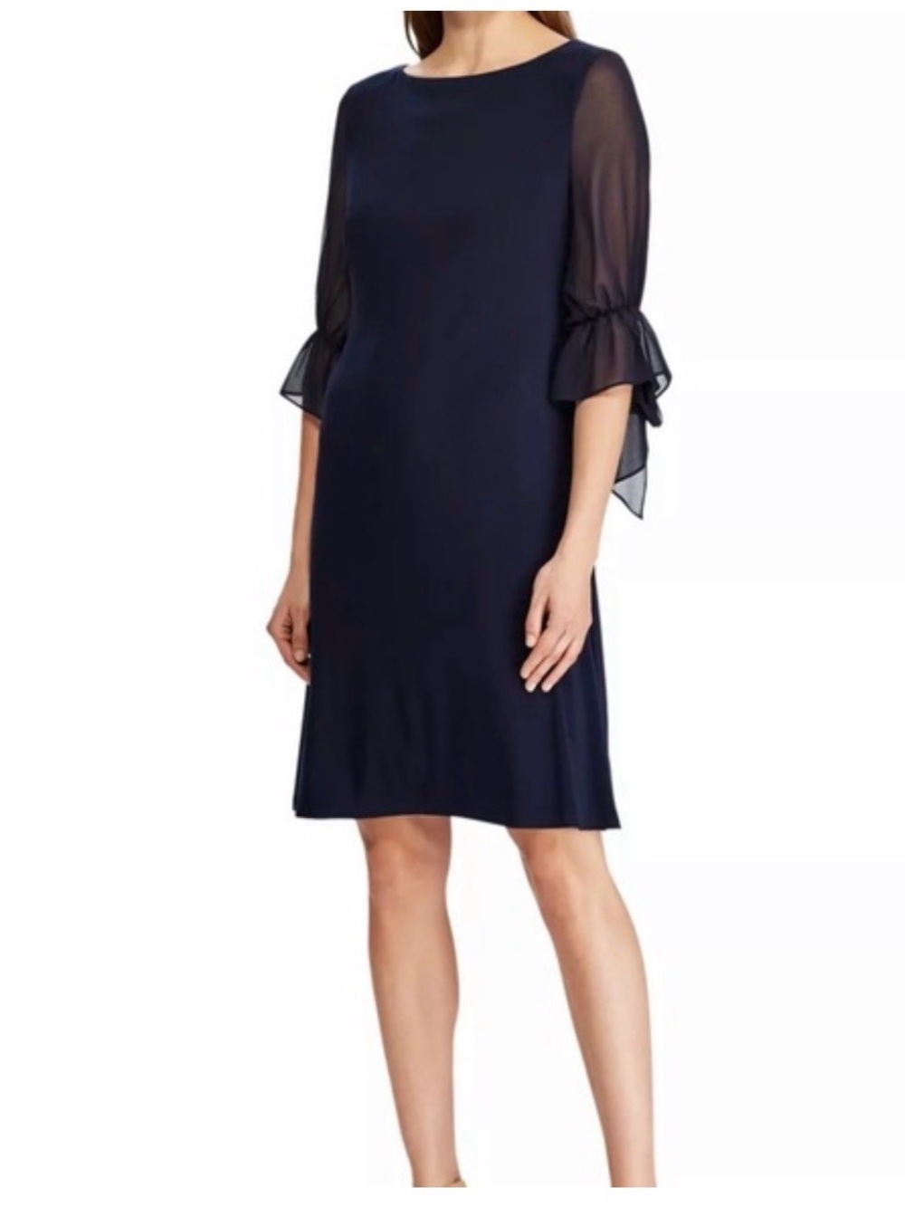 Lauren Ralph Lauren Dress with Sheer Ruffle Sleeves